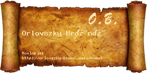 Orlovszky Brúnó névjegykártya